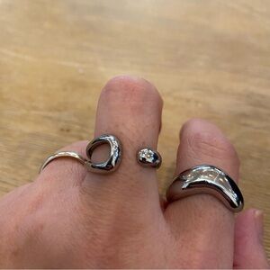 Elegant Silver Chunky Dome Ring size 7